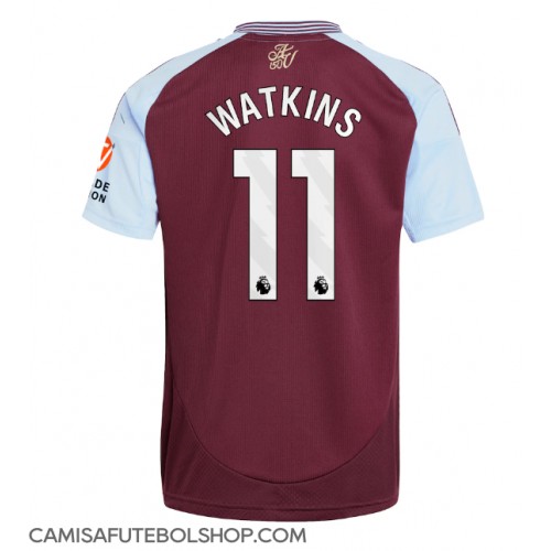 Camisa de time de futebol Aston Villa Ollie Watkins #11 Replicas 1º Equipamento 2024-25 Manga Curta